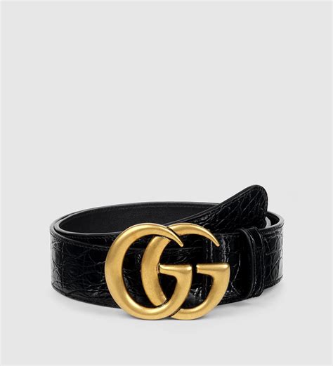 crocodile gucci belt|Gucci Crocodile belt with Double G buckle.